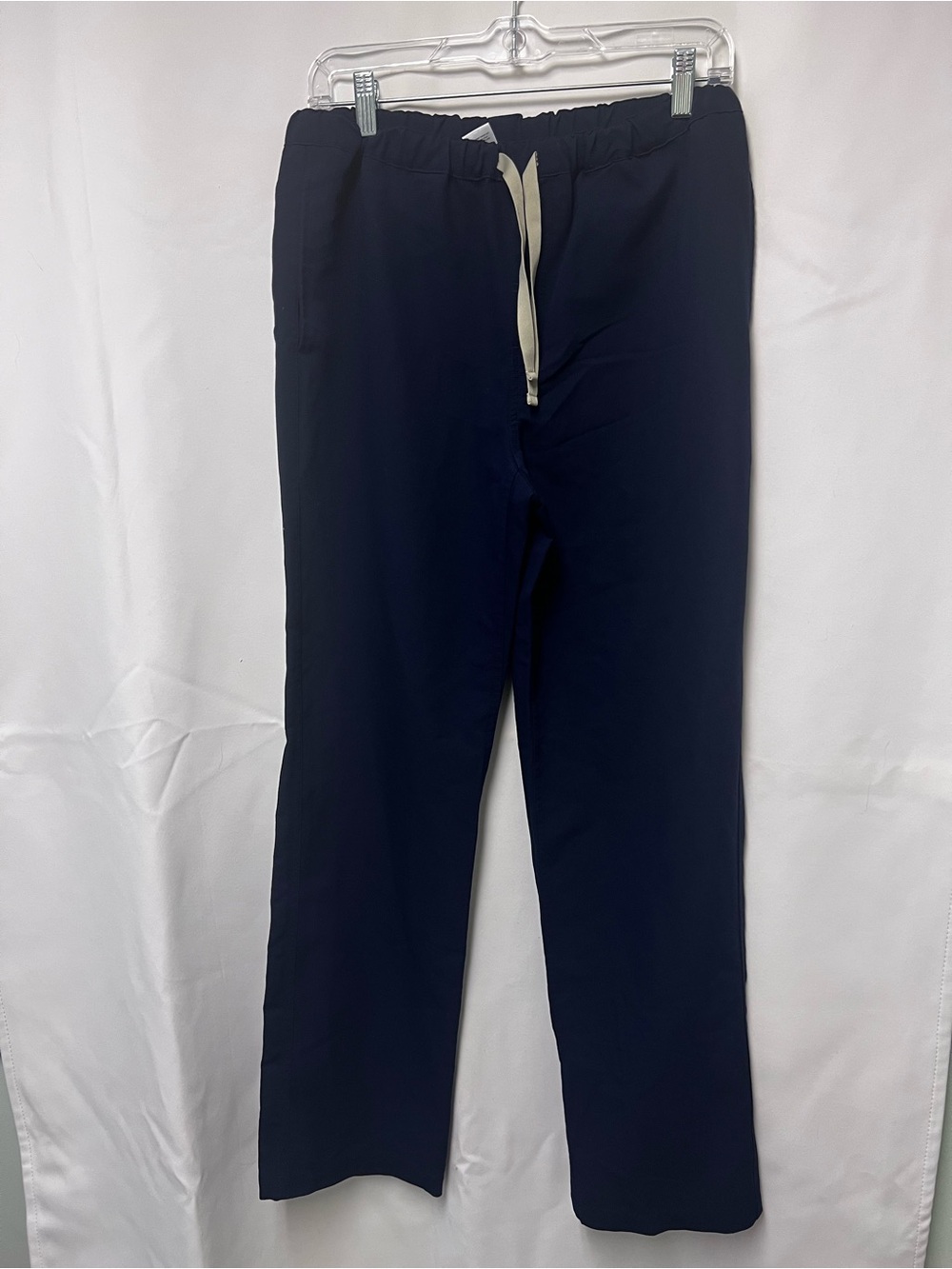 Figs Navy Scrub Pants with Cream Drawstring
